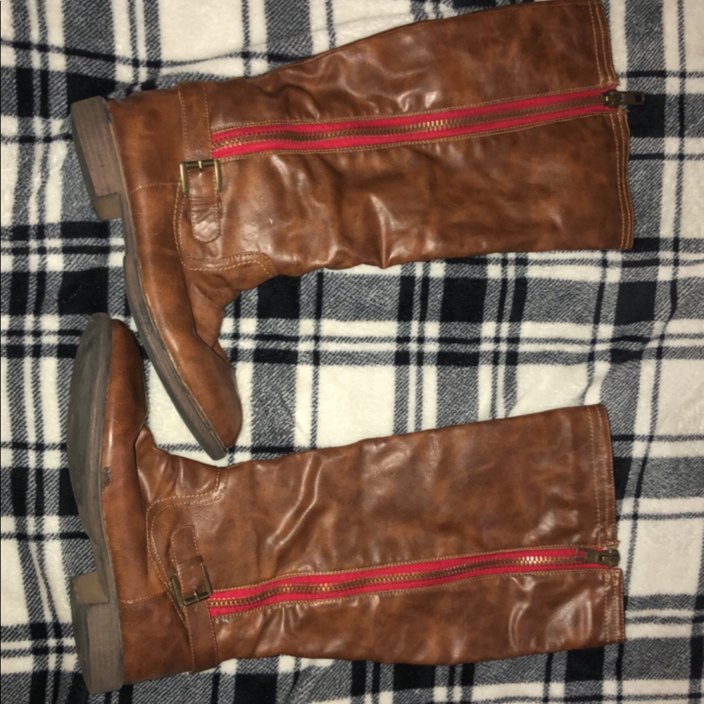 Brown riding style boots
